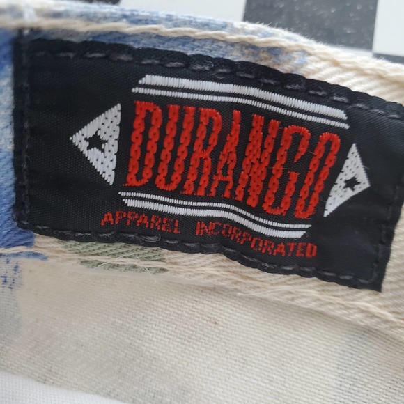 VTG 90s Denim Floral Pattern High Rise Shorts by Durango Sz 5 - Picture 5 of 6